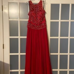 Red sequin prom dress, unaltered brand new